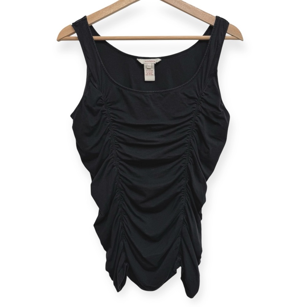 Sundance Shelf Bra Ruched Tank Top Blouse Large